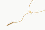 Gold Lariat Necklace | Minimalist Y Necklace 18K PVD | M•RK