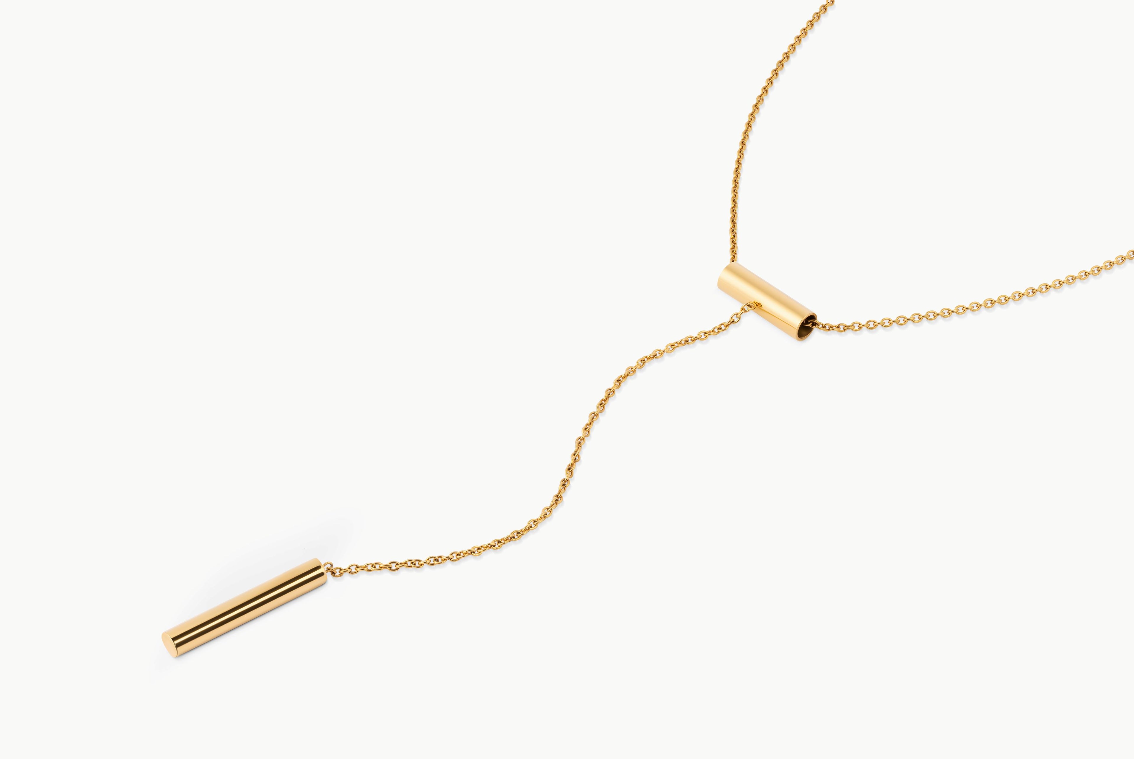 Gold Lariat Necklace | Minimalist Y Necklace 18K PVD | M•RK