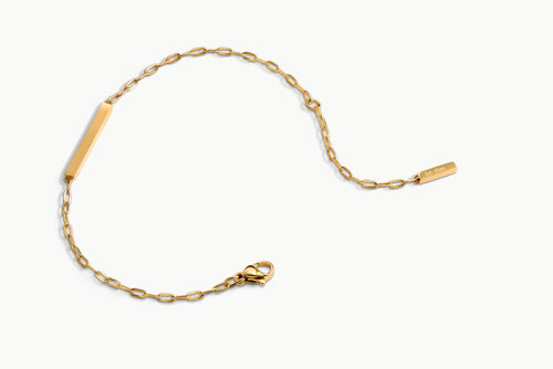 Gold Bar Bracelet | Minimalist 18K PVD Paperclip Chain | M•RK