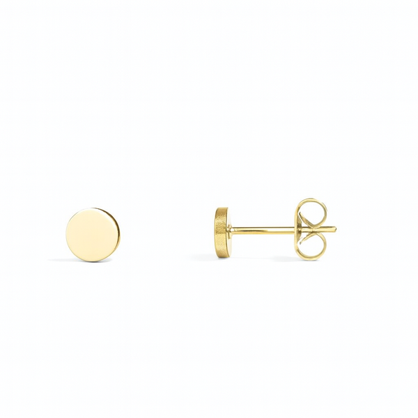 Gold Stud Earrings | Minimalist Circle Studs 18K PVD | M•RK