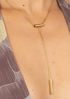 Gold Lariat Necklace | Minimalist Y Necklace 18K PVD | M•RK